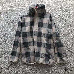 Flannel zipper down pull over